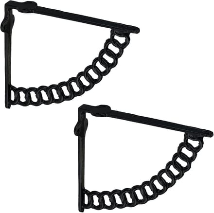 Plankdrager - set van 2 - 21 cm - gietijzer - industrieel - zwart