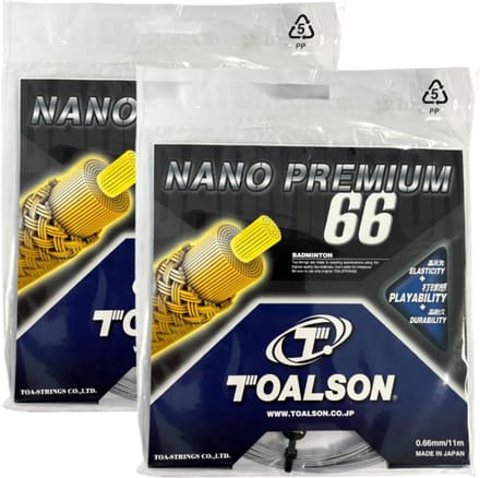Snaren Badminton Toalson Nano Premium 66 Silver - 11m - Set van 2