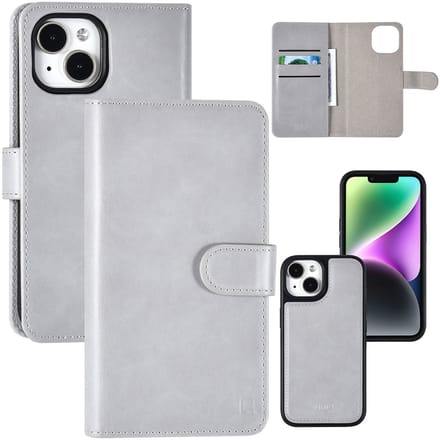 UNIQ Accessory iPhone 14 & 13 Book Case hoesje Pasjeshouder - Grijs
