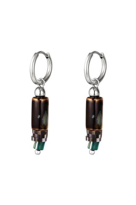 Oorbellen met Gekleurde Charm Small
