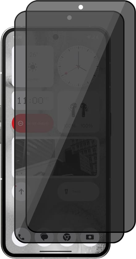 Privacy Screenprotector geschikt voor Nothing Phone 2 - 2x Volledig Dekkend Glas Screen Protector