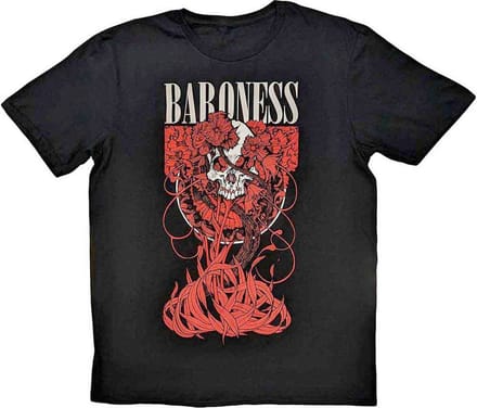 Baroness - Fleur Skull Heren T-shirt - S - Zwart