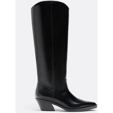 Stradivarius Gladde cowboylaarzen met hak  Zwart 41