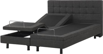 DUKE - Tweepersoonsbed - Donkergrijs - 160 x 200 cm - Polyester
