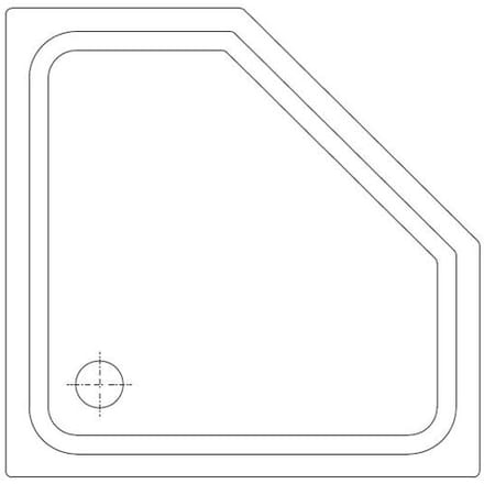 Caribia 5-corner shower Floorline 100 x 100 x 3 cm
