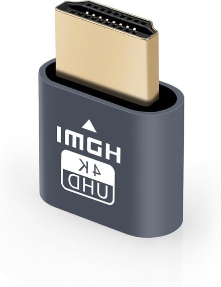 HDMI Dummy Plug 4K@60Hz Virtual Monitor Emulator, USB-C naar HDMI Adapter voor Notebook, Projector en TV
