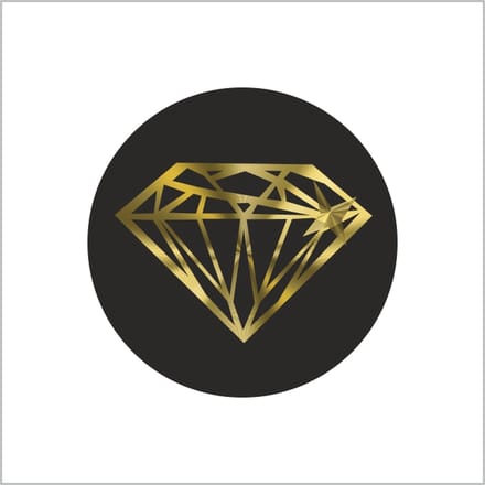 Sticker - "DIAMAND GOUD" - Etiketten - 35mm - Zwart/Goud - Sluitzegel - Sluitsticker - Premium Kwaliteit