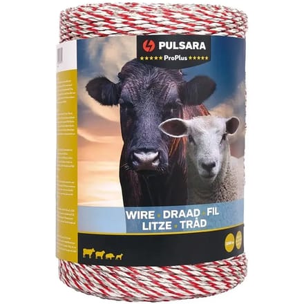 Pulsara Schrikdraad Pro Plus 1000m wit – Hoog geleidend Afrasteringsdraad