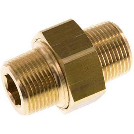 R 3/4'' Messing Borstnippel 3-delig met Conische afdichting 16 Bar - FL2S-M-B-034R-C