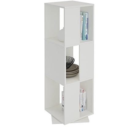 Draairek met 3 Vakken - Wit - Modern Decoratief Rek voor je Interieur