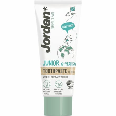 Jordan - Green Clean Tandpasta Junior 6+ - 3 x 50 ml - Voordeelverpakking