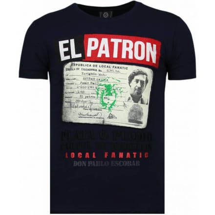 Local Fanatic El patron narcos billionaire rhinestone t-shirt