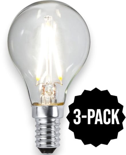 3-Pack | Kogellamp - E14 - 2.3W - Koel Wit - 4000K - Filament - Helder