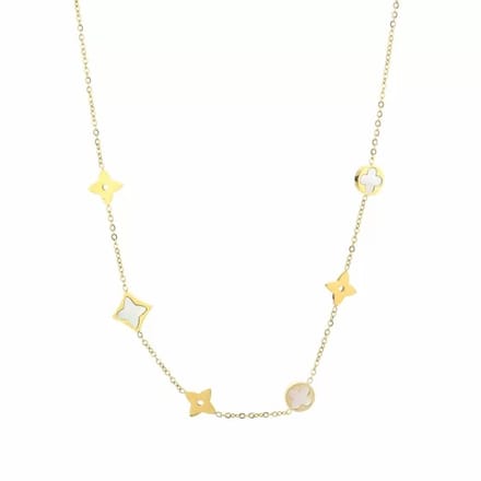 Bijoutheek Collier Loui Witte Schelp Goud
