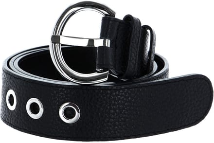 abro Leren Riem Leather Adria Eyelets Belt W85 Black / Nickel Zwart
