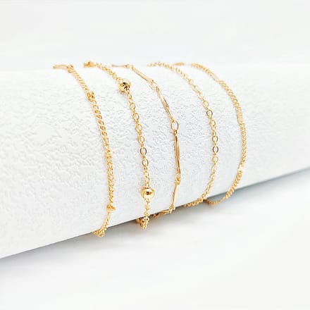 Enkelbandje - goudkleurig - beach - enkelbandjes dames - 5 delig - model E - Cadeau