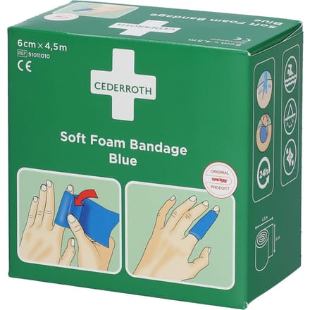 Cederroth Soft Foam Bandage Blue 6 cm x 4,5 m 51011010 1 Verband(en)