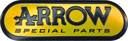 Aluminium hittebestendige Uitlaat Sticker logo Arrow 95x32 mm - Dempersticker - 3D sticker