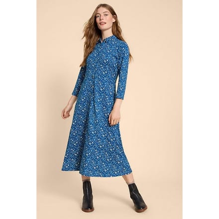 White Stuff Rua Jersey Shirt Dre Navy Printed Größe: 10 REGULAR | Blusenkleider Outlet | Damen | Blau