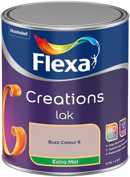 Flexa - Creations Lak Extra Mat - Buzz Colour 6 - Mengverf - 750 Ml