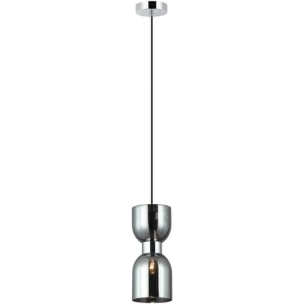 Viokef Memory hanglamp, glas, chroom/rookgrijs
