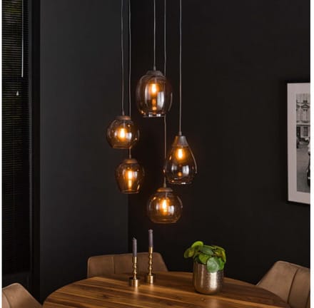 Hanglamp Philip mix 5-lichts - Chromed glas