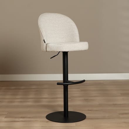 Bronx71® Barkruk Odin gemêleerde stof beige 63-83 cm - barstoel