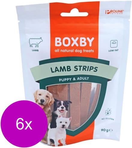Proline Boxby Lamb Strips Lam - Hondensnacks - 6 x 90 g