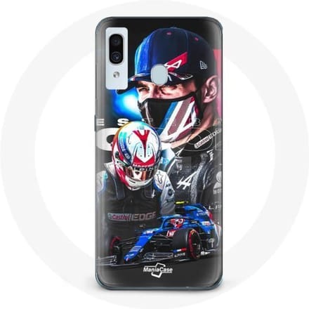 Coque pour Samsung Galaxy A40 - MANIACASE - Formule 1 Esteban Ocon - Souple - Sportif - Noir