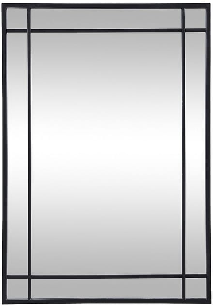 Vente-unique Industriële spiegel in metaal - H 86,5 x B 60 cm - Zwart - HISAE