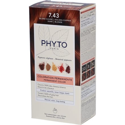 Permanent Colour Phyto Paris Phytocolor 7.43-rubio dorado cobrizo Ammonia-free