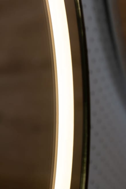 VL HOME Led ronde 70Ø spiegel met touch sensor, aluminium gouden frame