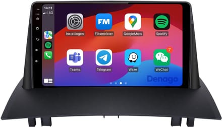 CarPlay autoradio geschikt voor Renault Mégane II (2003 t/m 2008) | 9 inch | Android 16 | Draadloos Apple CarPlay & Android Auto | 2GB + 32GB | QuadCore processor | Denago DNG-A175 | 2025 model | 2003 2004 2005 2006 2007 2008 | Bluetooth & Wifi