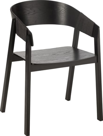 J-Line stoel Naga - essenhout/touw - zwart