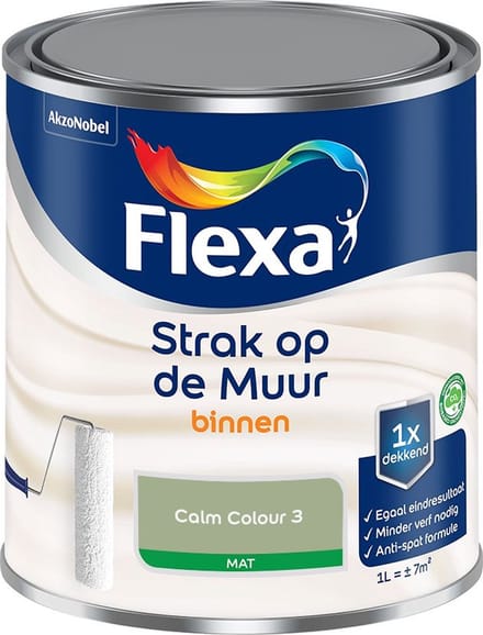 Flexa - Strak Op De Muur Binnen Mat - Calm Colour 3 - Mengverf - 1 L