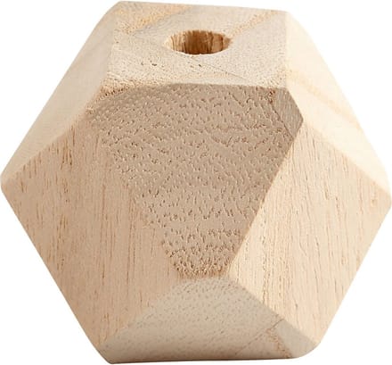 CC Houten Diamantvormige Kraal 20 mm Naturel 6 stuks