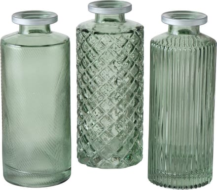 Vaas Adore set van 3 , 13cm groen. Boltze home
