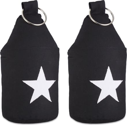 2x deurstopper ster - deurvastzetter - deurstop met handvat - zwart