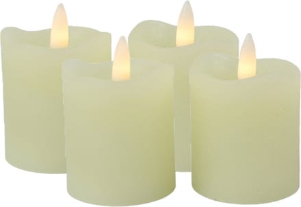 Countryfield LED kaarsen/stompkaarsen - 4x st - creme wit - D5 x H7,2 cm - timer - warm creme wit