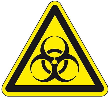 Biologisch gevaar bord - kunststof - W009 100 mm