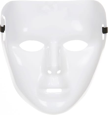 Vegaoo - Wit glimmend masker voor volwassenen