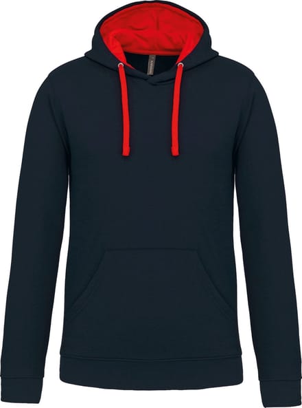 Kariban Hooded sweater met contrasterde capuchon K446 - NAVY / RED - M