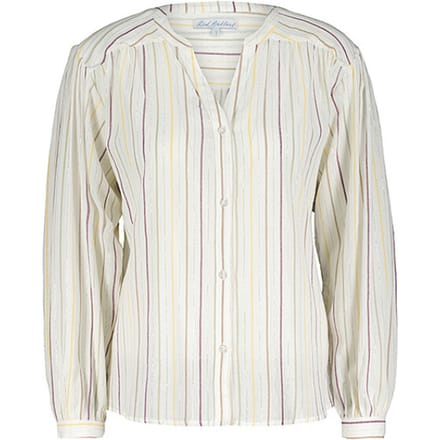 Red Button Blouse SRB4243 Lurex stripe - Ecru