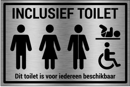 Inclusief toilet bord - gecoat brushed aluminium | 45 x 30 cm