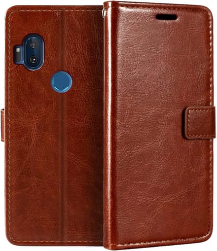 Portemonnee Bookcase Hoesje Geschikt voor: Motorola Moto One Hyper - Bruin
