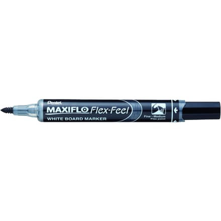 Whiteboardmarker Pentel MWL5SBF Maxiflo rond 1.5-4.5mm zwart