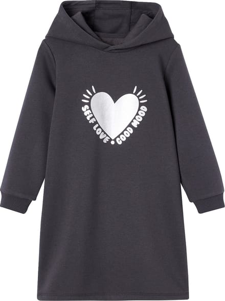 Vertbaudet Meisjesjurk van sweatstof met capuchon en mooie details