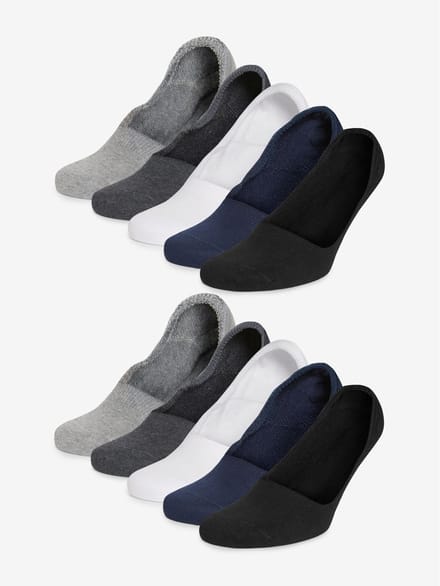 Next - Heren - 10 Paar sneaker-footsies - Zwart