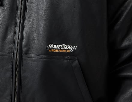 Home Grown Cronos PU Leather Jacket, zwart