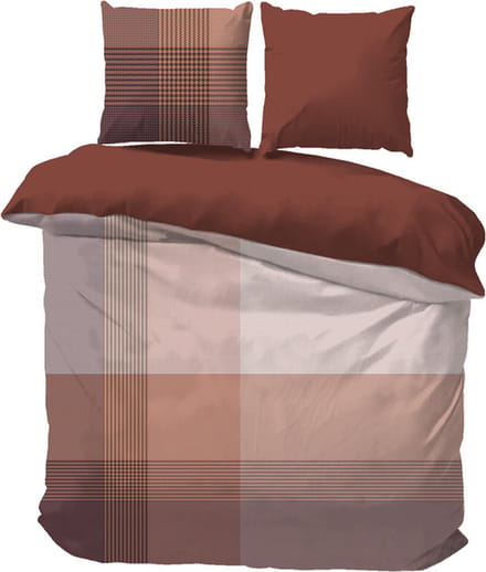 iSleep Dekbedovertrek Erik - Eenpersoons - 140x200/220 cm - Terra